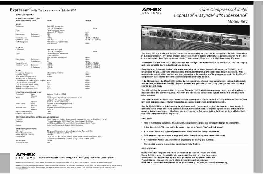 Aphex Systems Stereo Amplifier 661-page_pdf